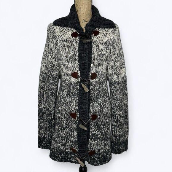 D&G Dolce Gabbana Chunky Knit Wool Mohair Toggle Cardigan Sweater Sz M? Luxury - Picture 1 of 16